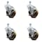 Service Caster 4 Inch High Temp Phenolic Swivel 1/2 Inch Threaded Stem Caster Set with Brake SCC SCC-TS20S414-PHRHT-TLB-121315-4 - alternate 1